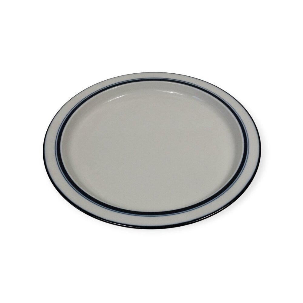 Dansk Bistro White & Blue Ceramic Serving Platter 13" Round Elegant Design - Picture 2 of 5